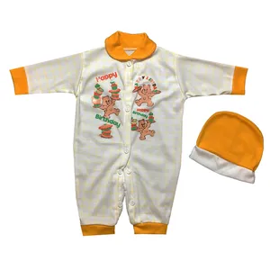 ست سرهمی و کلاه نوزادی طرح خرس کد T0030