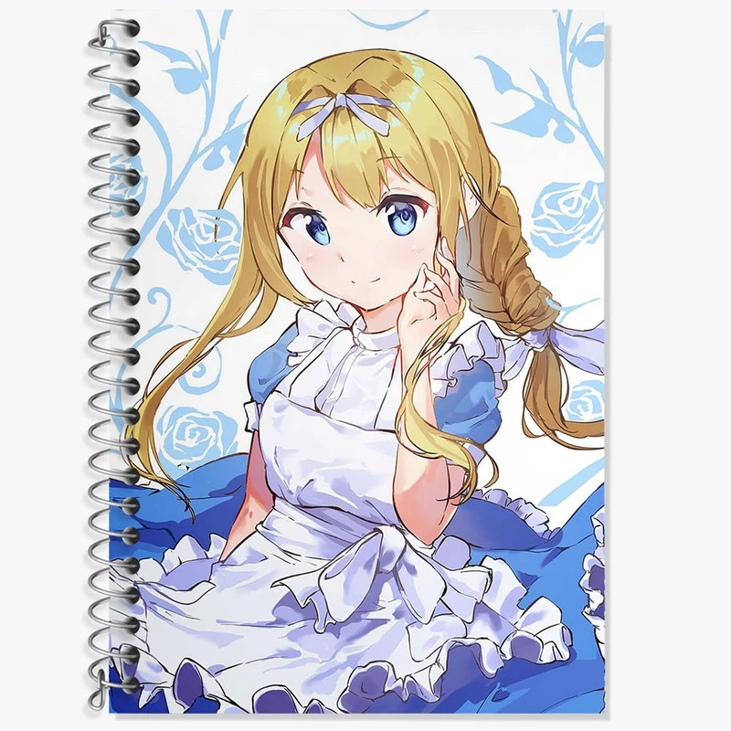 دفتر زبان 50 برگ خندالو مدل سه خط طرح آلیس انیمه دختر کد 12115