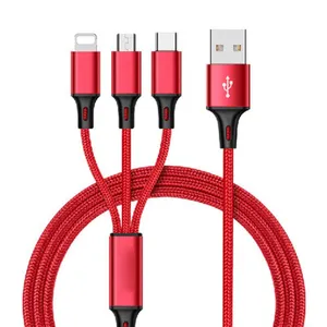 کابل تبدیل USB به لایتنینگ / MicroUSB / USB-C ژوژی مدل BW01 طول 1 متر
