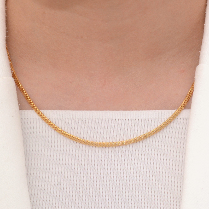 زنجیر طلا 18 عیار زنانه طلای مستجابی مدل هومر دامله کد 40 زنجیر طلا 18 عیار زنانه طلای مستجابی مدل هومر دامله کد 40