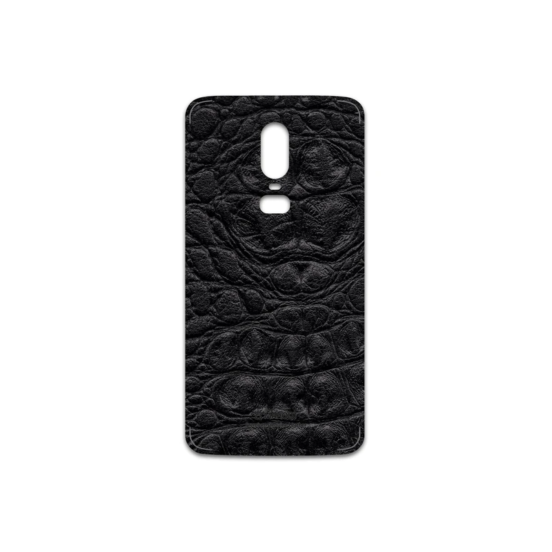 برچسب پوششی ماهوت مدل Black-Crocodile-Leather مناسب برای گوشی موبایل وان پلاس 6