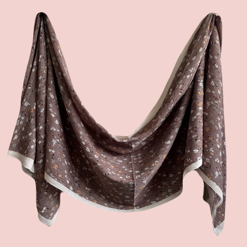 شال زنانه مدل پلیسه نخی گل ریز کد 00113