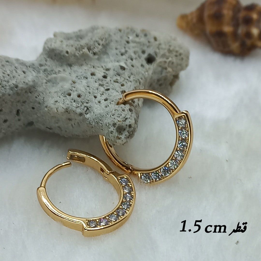 گوشواره زنانه ژوپینگ مدل نگینی کد NN 033 -  - 3