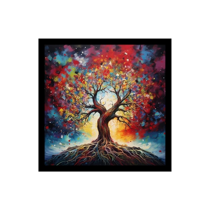 تابلو نوری بکلیت طرح انیمیشن درخت رنگی مدل لایت باکس B-MID-20845