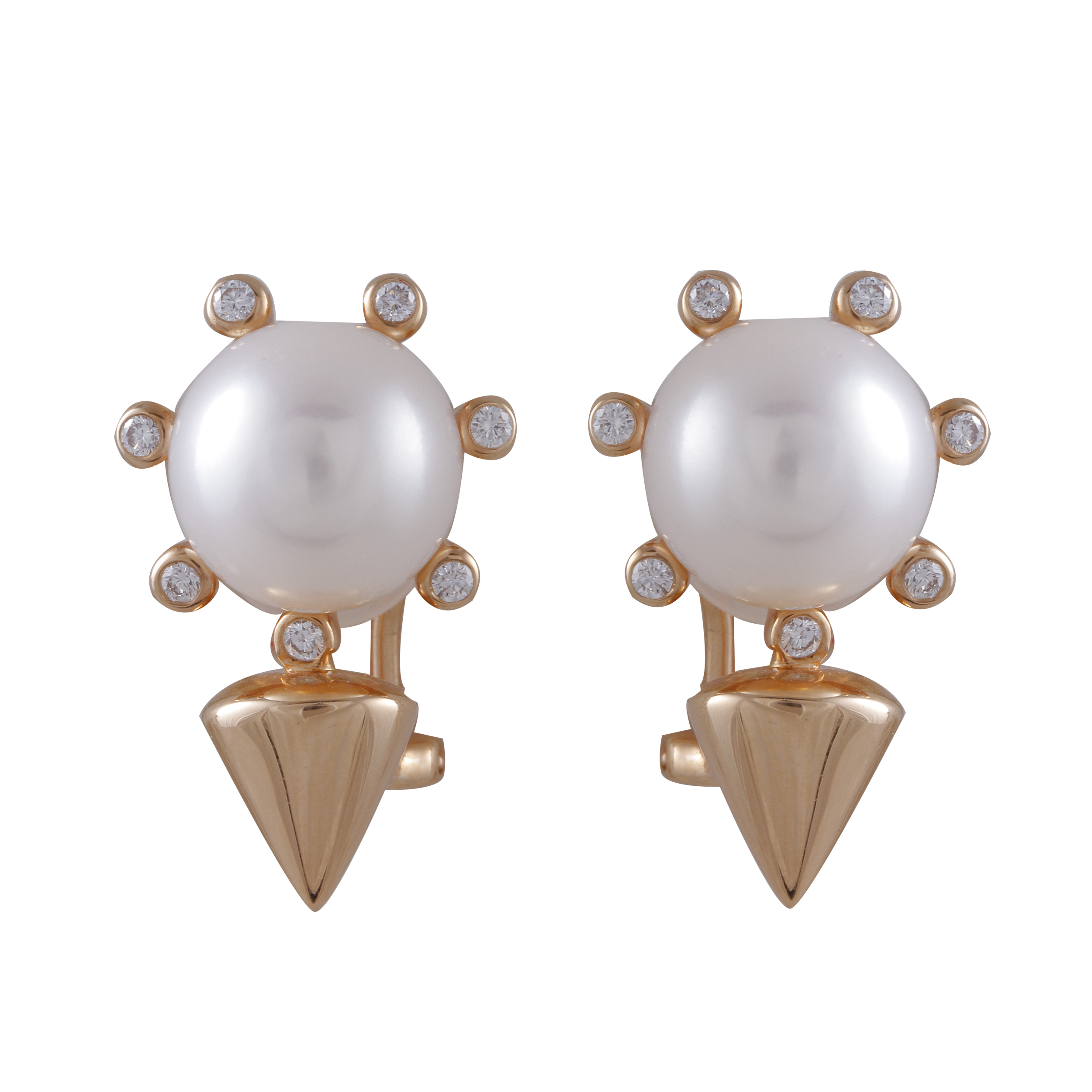 گوشواره طلا 18 عیار زنانه جواهری گاندی مدل A4846