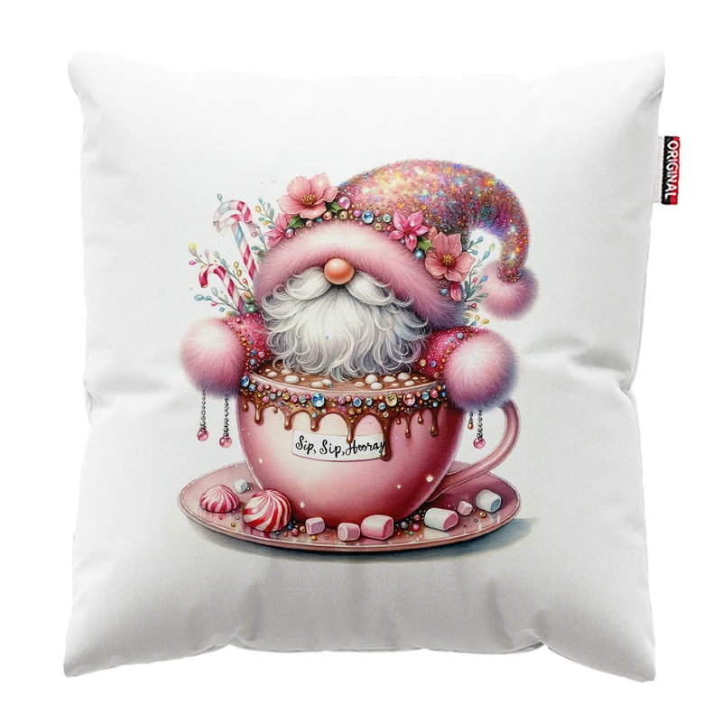 کوسن پاد آفرین مدل کریسمس طرح بابانوئل کاج گوزن آدم برفی کد PK402614 سایز 40*40 سانتی متر