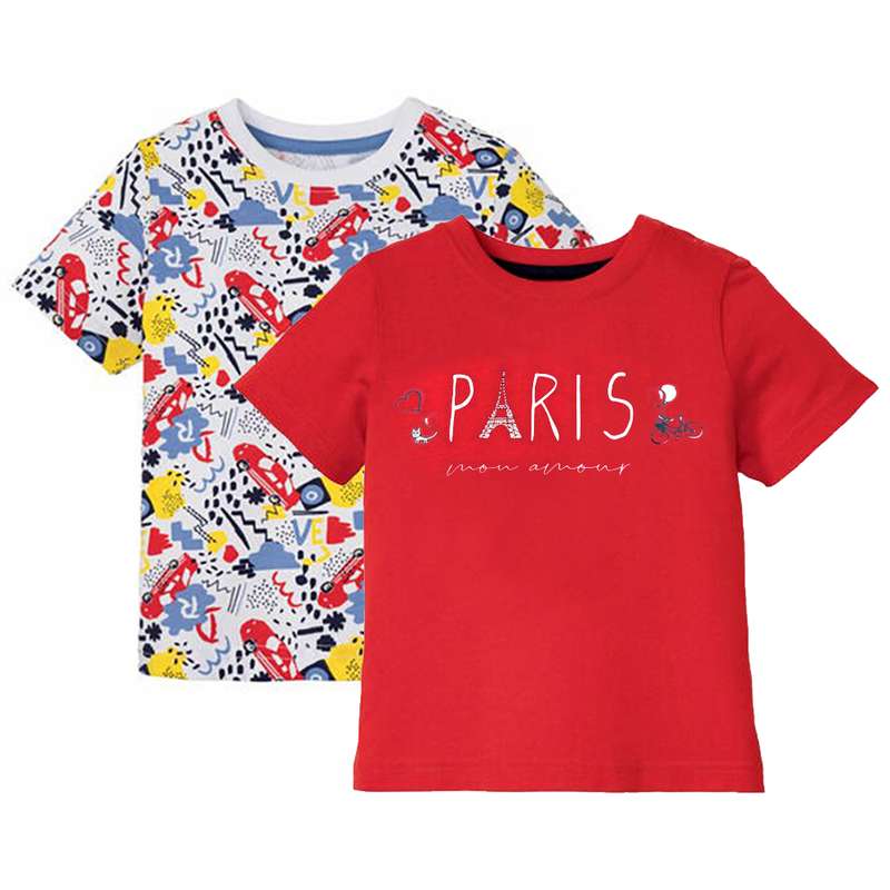 تی شرت آستین کوتاه پسرانه لوپیلو مدل PARIS مجموعه 2 عددی