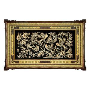 تابلو قلمزنی طرح گل و مرغ 5080-12