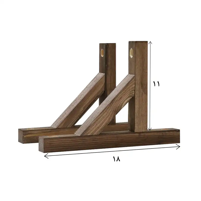 پایه نگهدارنده طبقه دیواری سنجاب وود مدل کاج بسته 2 عددی