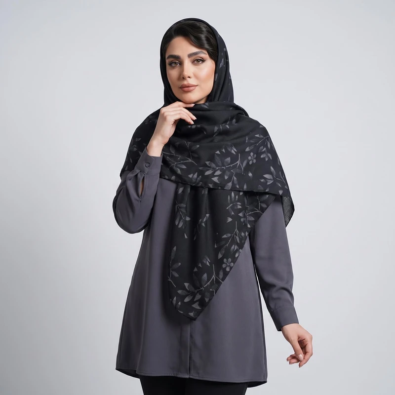 روسری زنانه مدل نخی ساده دور حاشیه خنک کد a-2863