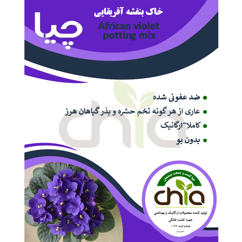 خاک بنفشه آفریقایی چیا کد AV02 حجم 2 لیتر