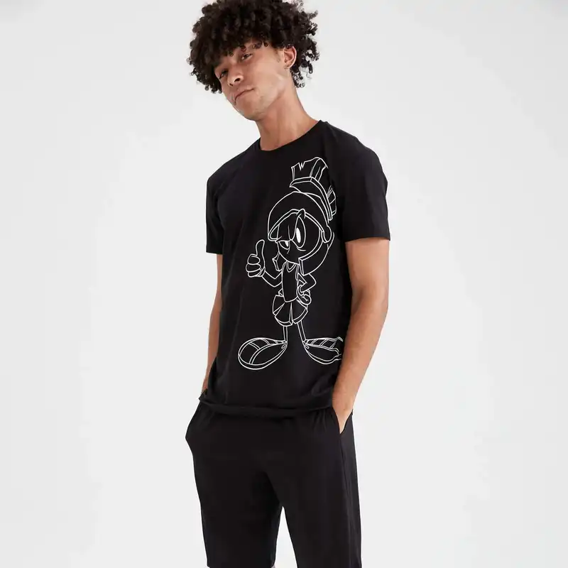 ست تی شرت و شلوارک مردانه دفکتو مدل 6684BK27