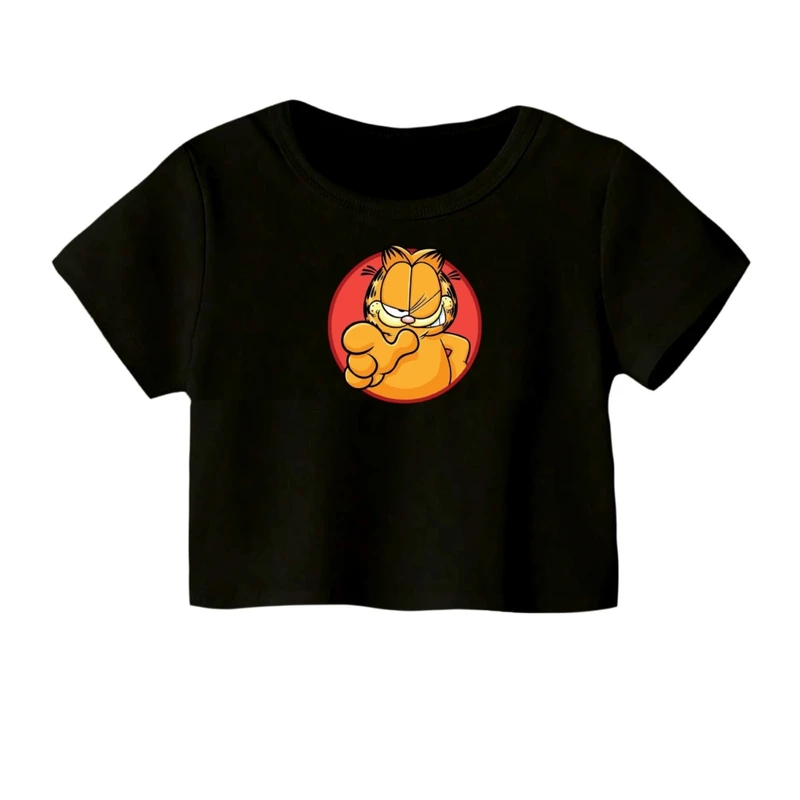 کراپ‌ تی‌شرت آستین کوتاه زنانه مدل گارفیلد کد 02