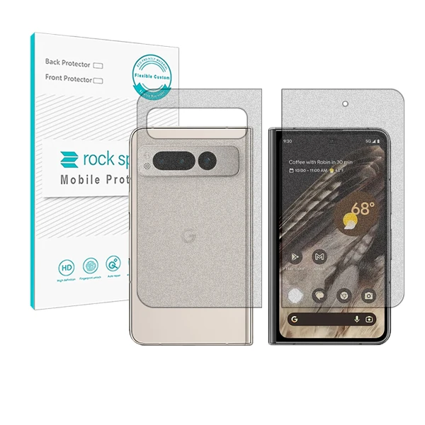 محافظ صفحه نمایش مات راک اسپیس مدل HyMTT مناسب برای گوشی موبایل گوگل Pixel fold به همراه محافظ پشت گوشی