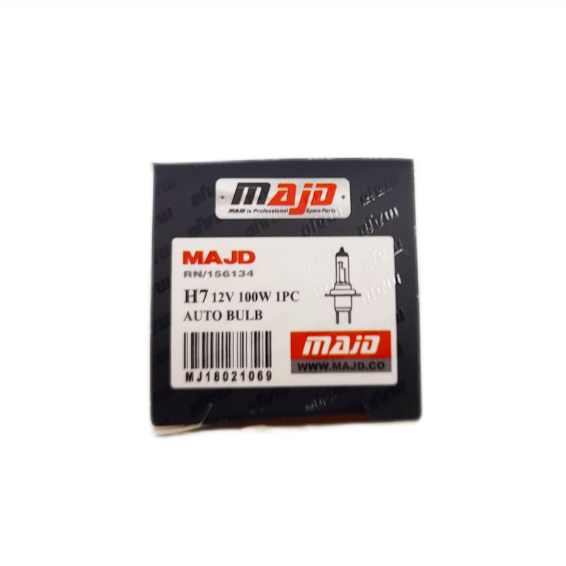لامپ چراغ جلو خودرو مجد مدل 12V 100W پایه H7 مجموعه دو عددی