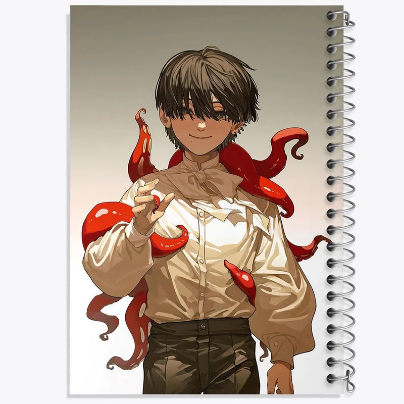 دفتر مشق 50 برگ خندالو مدل یوشیدا انیمه مرد اره ای Chainsaw Man کد 22344