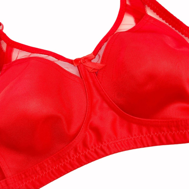 سوتین زنانه نوشه پوش مدل پرلون کاپ پرسی رنگ قرمز