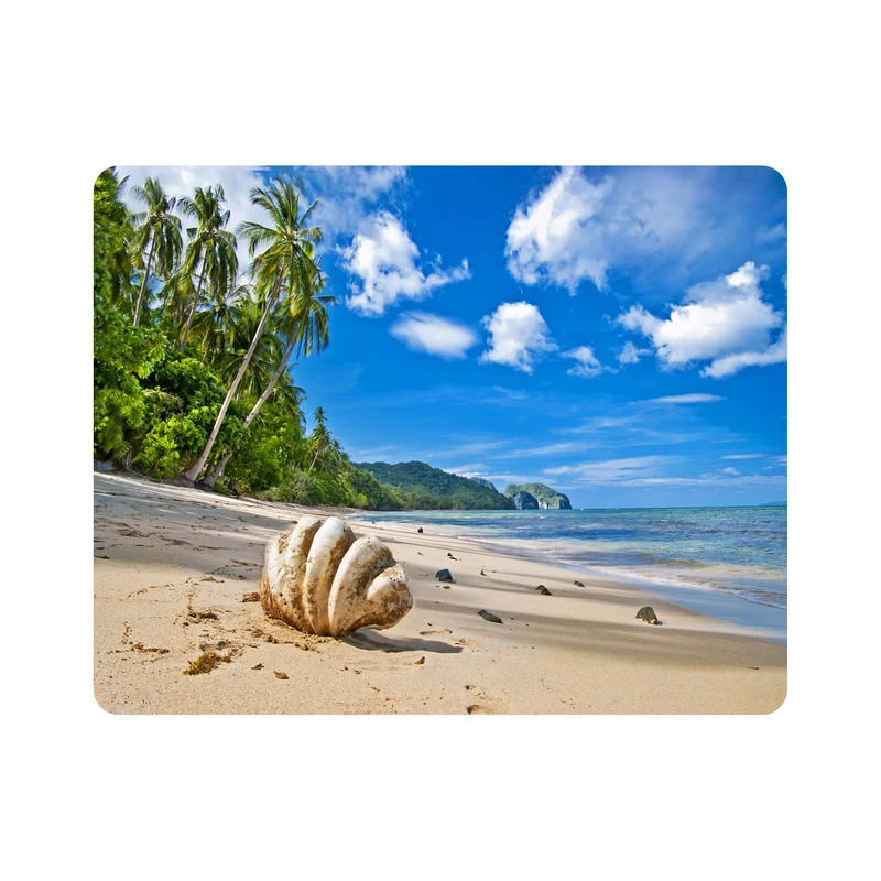 ماوس پد اطلس آبی طرح صدف و ساحل و نخل  مدل T6882