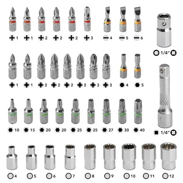 سری آچار و پیچ گوشتی مدل Bit and Socket مجموعه 40 عددی