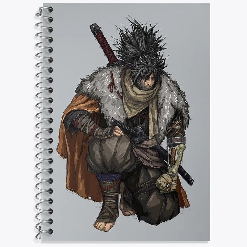 دفتر زبان 50 برگ خندالو مدل دو خط طرح بازی سکیرو (sekiro) کد 31695