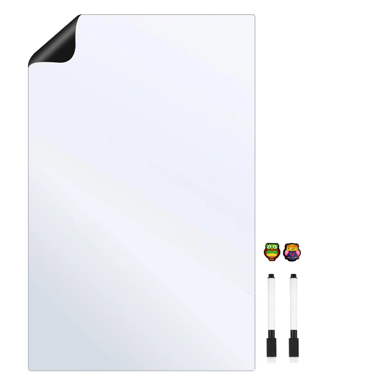 تخته وایت‌برد هوم اند فریج مدل H&F سایز 28x18 سانتی‌متر به همراه ماژیک و مگنت مجموعه 5 عددی