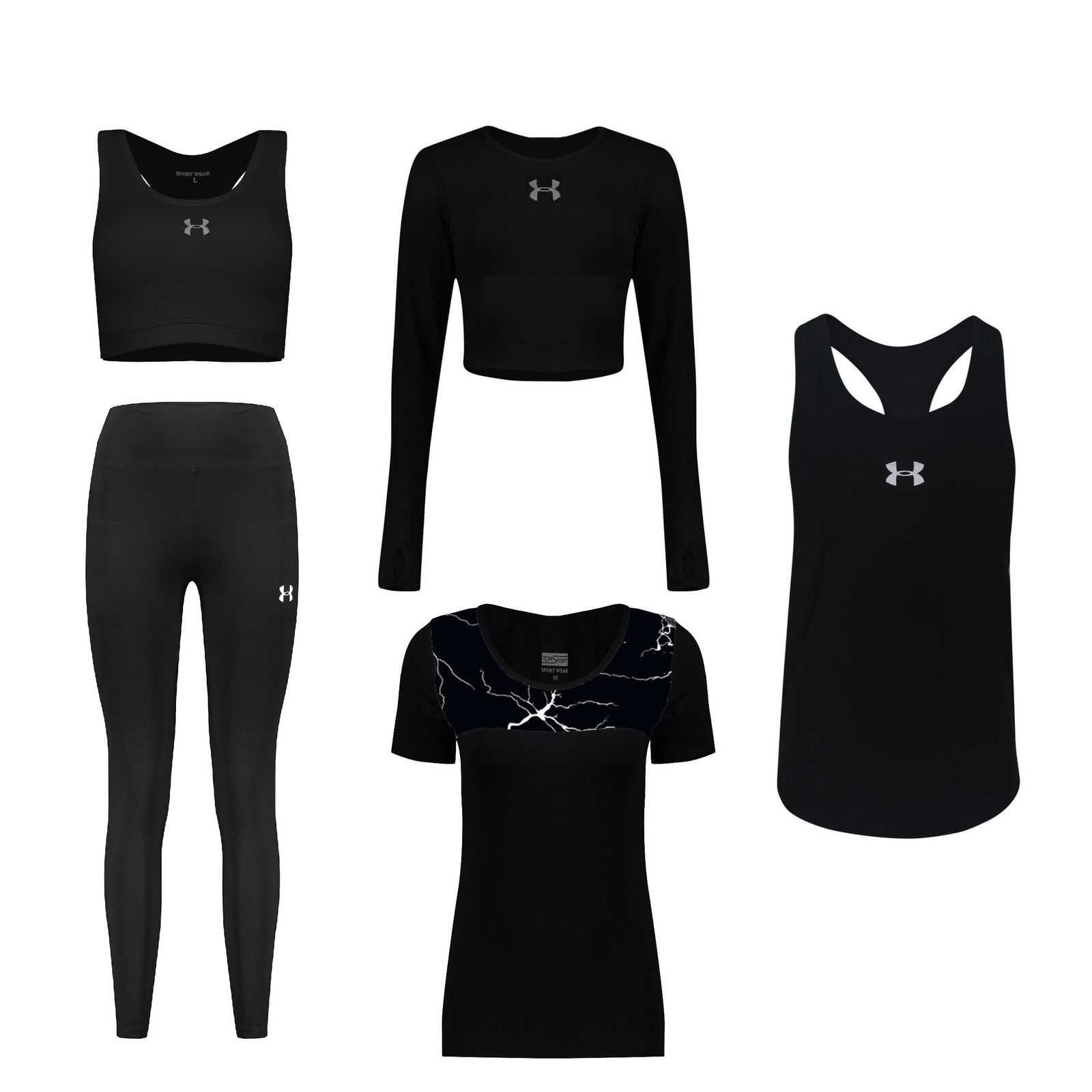 ست 5 تکه لباس ورزشی زنانه مدل  1801-4104-63-65-710109 -  - 1