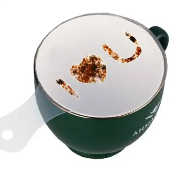 شابلون تزیین قهوه لوازم قنادی پسته مدل PST125 بسته 16 عددی