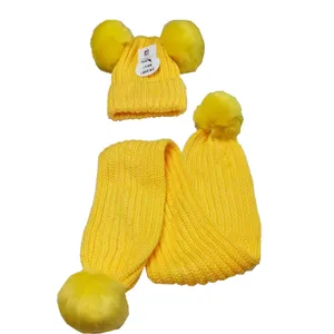 ست کلاه و شال گردن بافتنی بچگانه مدل  gald06