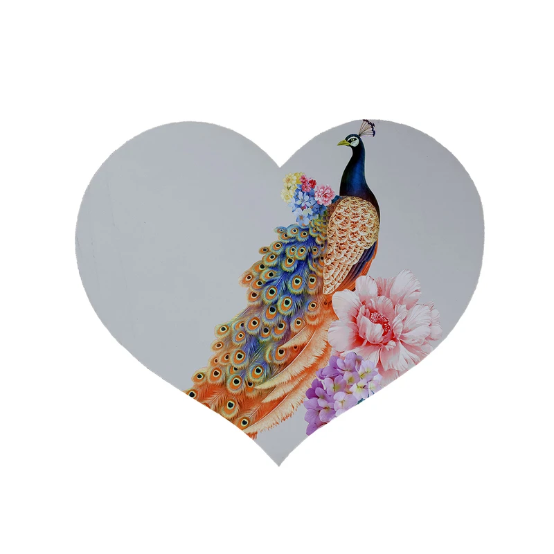 پادری مدل قلب طرح طاووس کد 5086 سایز 90x90 سانتی متر 