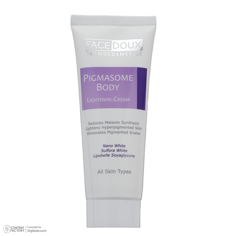 کرم ضد لک بدن فیس دوکس مدل پیگمازوم مناسب برای انواع پوست حجم 75 میلی لیتر کرم ضد لک بدن فیس دوکس مدل پیگمازوم مناسب برای انواع پوست حجم 75 میلی لیتر