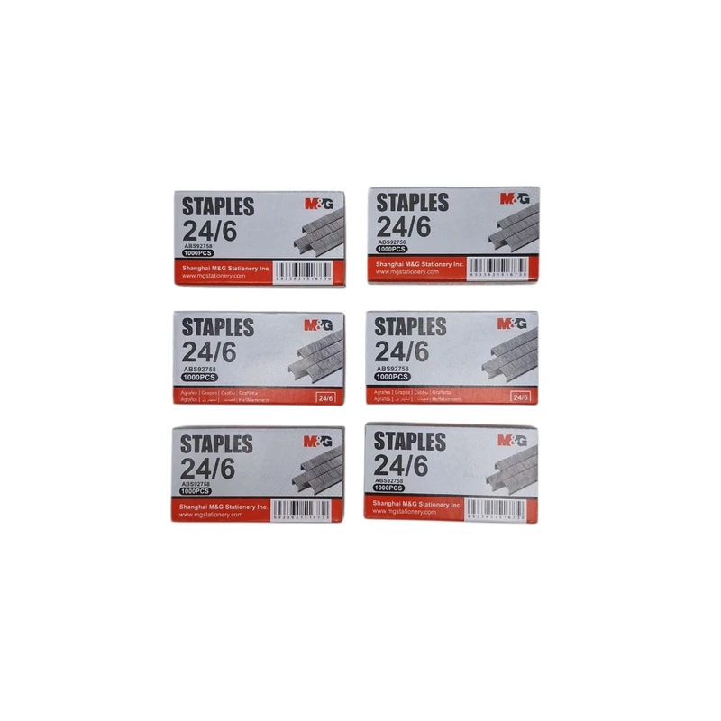 سوزن منگنه ام اند جی کد 92758 سایز 24/6 بسته 6 عددی