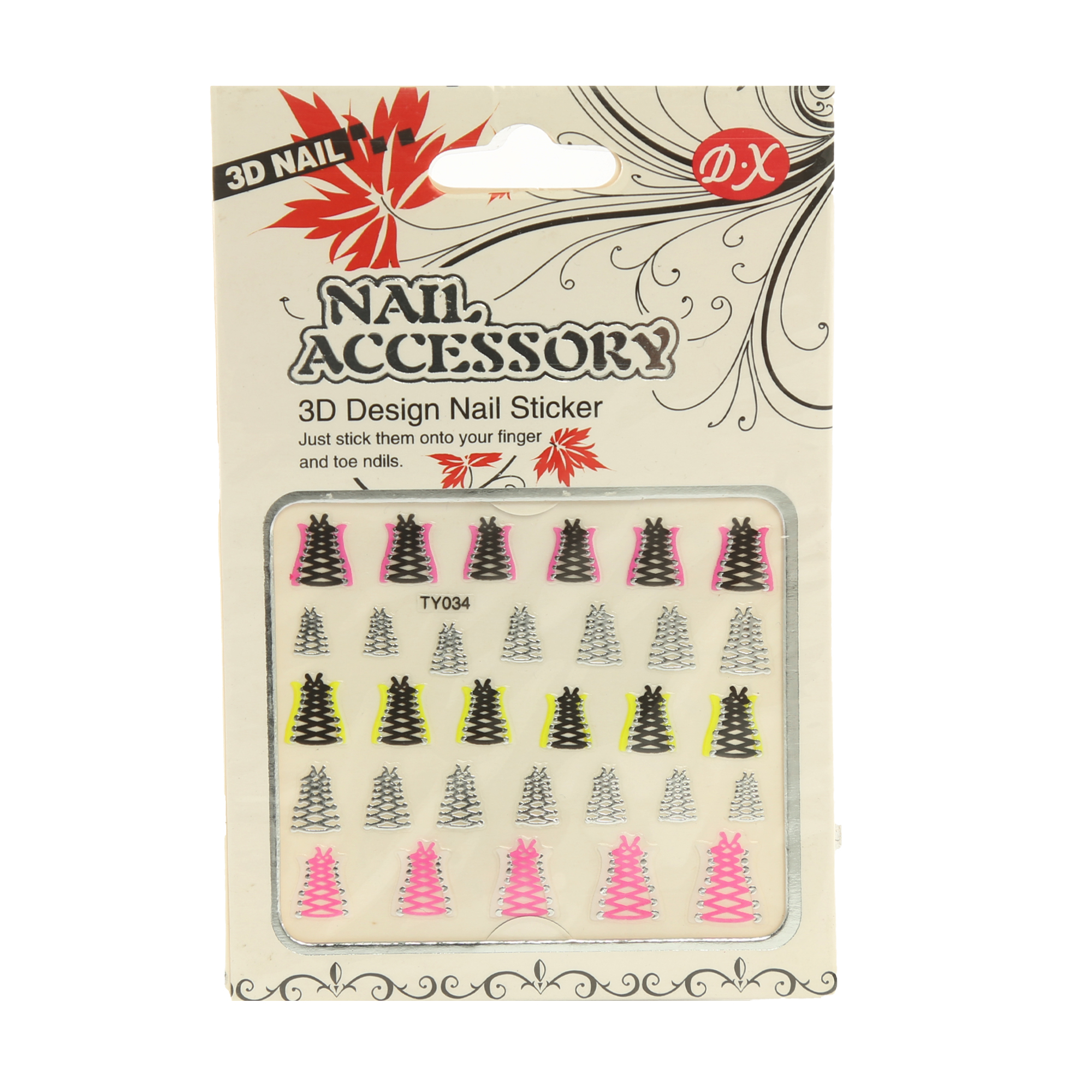 استیکر طراحی ناخن دی ایکس مدل TY034