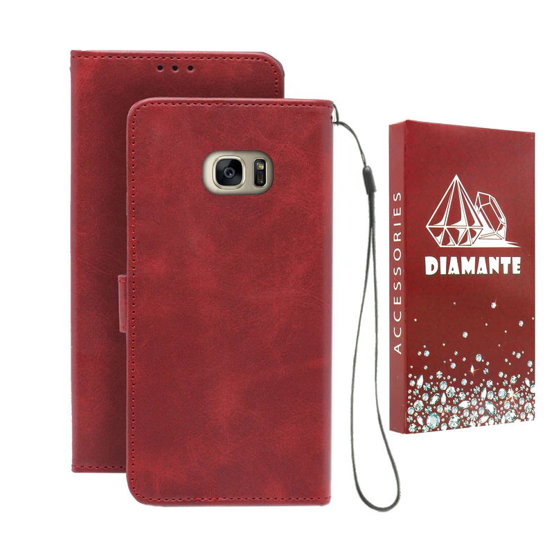 کیف کلاسوری دیامانته مدل Scusa Rd مناسب برای گوشی موبایل سامسونگ Galaxy S7 به همراه بند آویز