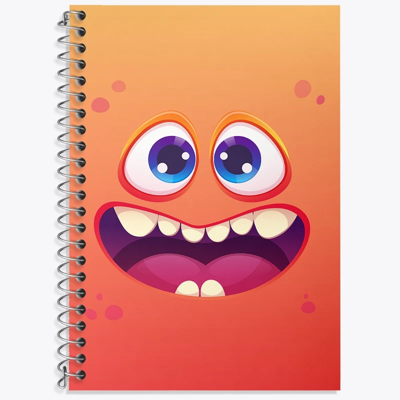 دفتر زبان 50 برگ خندالو مدل دو خط طرح هیولای بامزه کد N1513