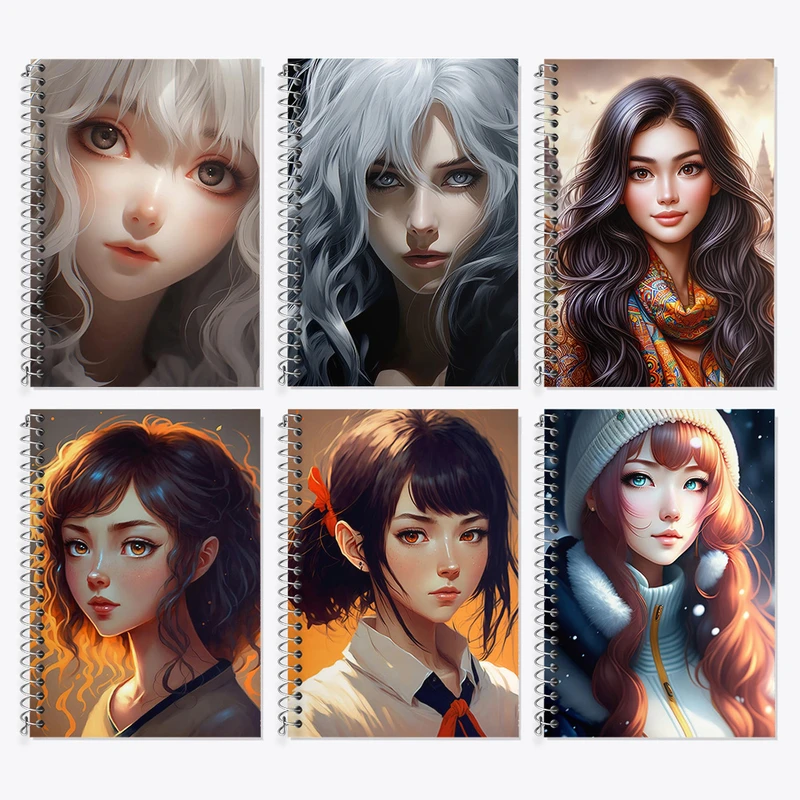 دفتر زبان 50 برگ خندالو مدل دو خط طرح دخترانه کد 7 مجموعه 6 عددی