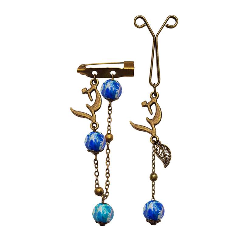 ست گیره روسری و سنجاق سینه زنانه مدل خدا کد 3GD