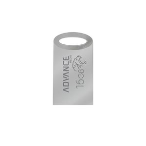 فلش مموری 16 گیگابایت ادونس مدل M-106 با رابط USB 2.0 Type-A، بدنه فلزی و طراحی بندانگشتی با بند آویز
