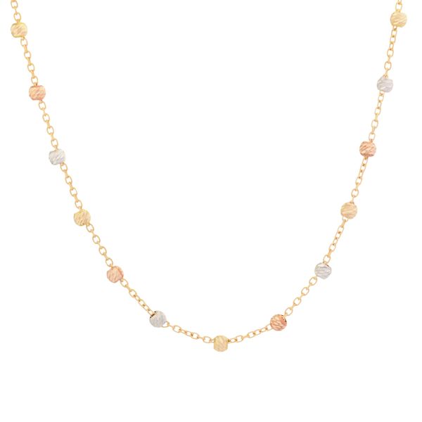 گردنبند طلا 18 عیار زنانه طلای مستجابی مدل گوی البرنادو k کد 125003