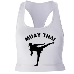 نیم تنه ورزشی زنانه مدل MUAY THAI کد P016 رنگ سفید