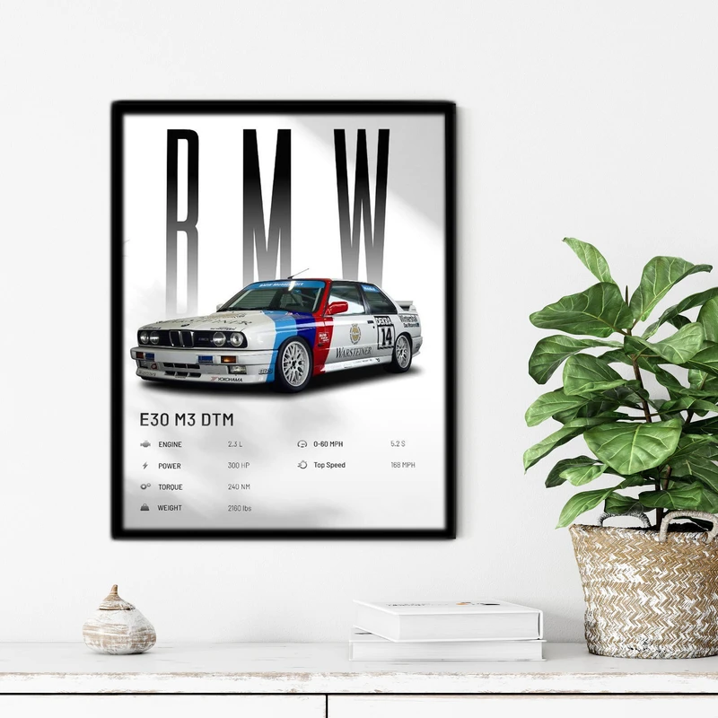تابلو آتریسا طرح ماشین BMW مدل ATC116 فریم مشکی