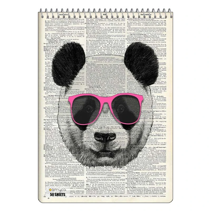 دفتر نقاشی 50 برگ سیمی کارنیکا طرح روزنامه وینتج حیوانات Vintage Newspaper Animals کد 33332