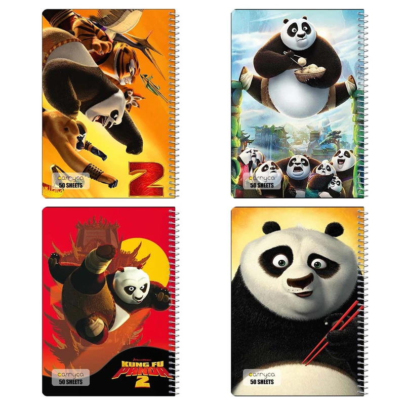 دفتر نقاشي 50 برگ کارنيکا طرح Kung Fu Panda کد 26140 مجموعه 4 عددی