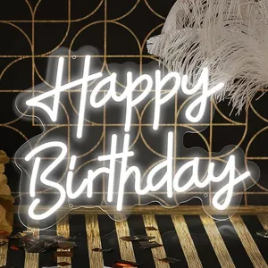 چراغ دیواری نئون طرح happy birthday