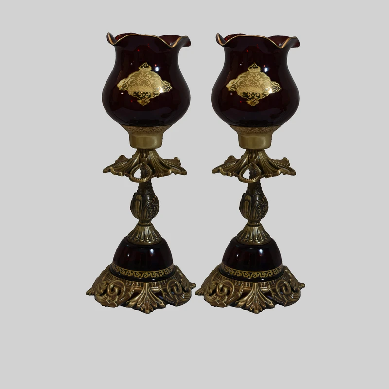 شمعدان کریستال سازان کد SH1560 بسته دو عددی