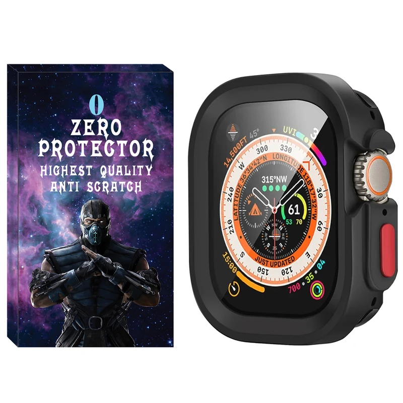 کاور زیرو مدل SIC Armor ZR مناسب برای اپل واچ Series 7 Aluminum 45mm / Series 8 Aluminum 45mm / Series 9 Aluminum 45mm به همراه محافظ صفحه نمایش