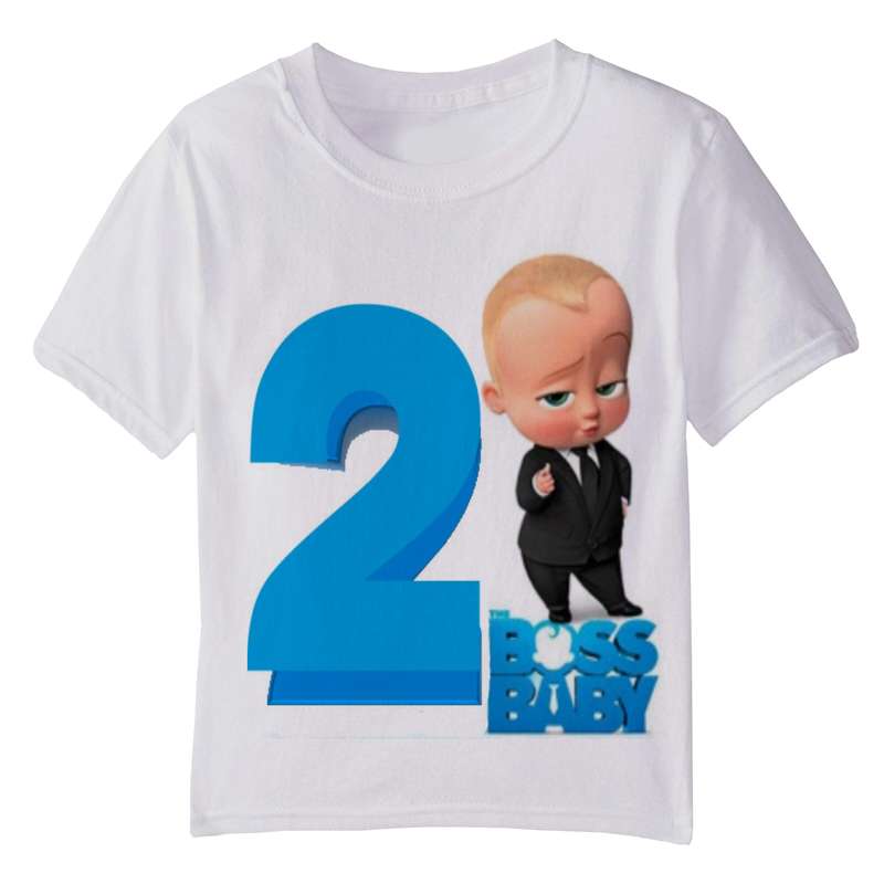 تی شرت آستین کوتاه بچگانه مدل تولدی دو سالگی بچه رئیس 019