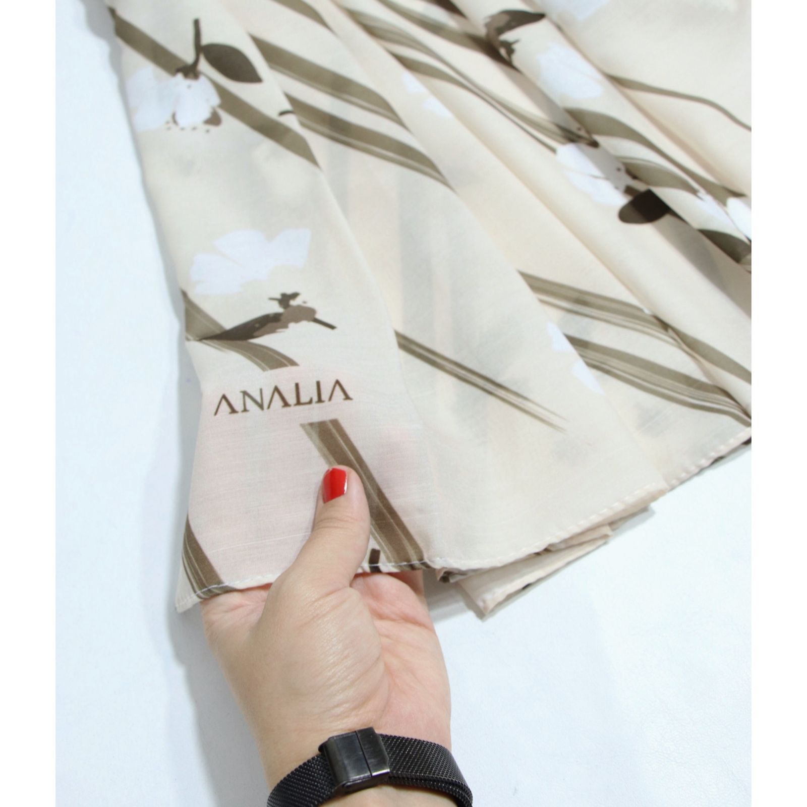 شال زنانه مدل نخی تابستانه خنک با طرح گل گلی کد ana-7086 -  - 10