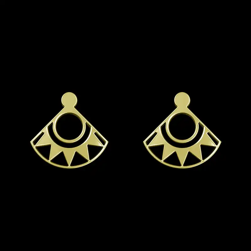 گوشواره طلا 18 عیار زنانه مدوپد مدل هندسی کد GA1-15033