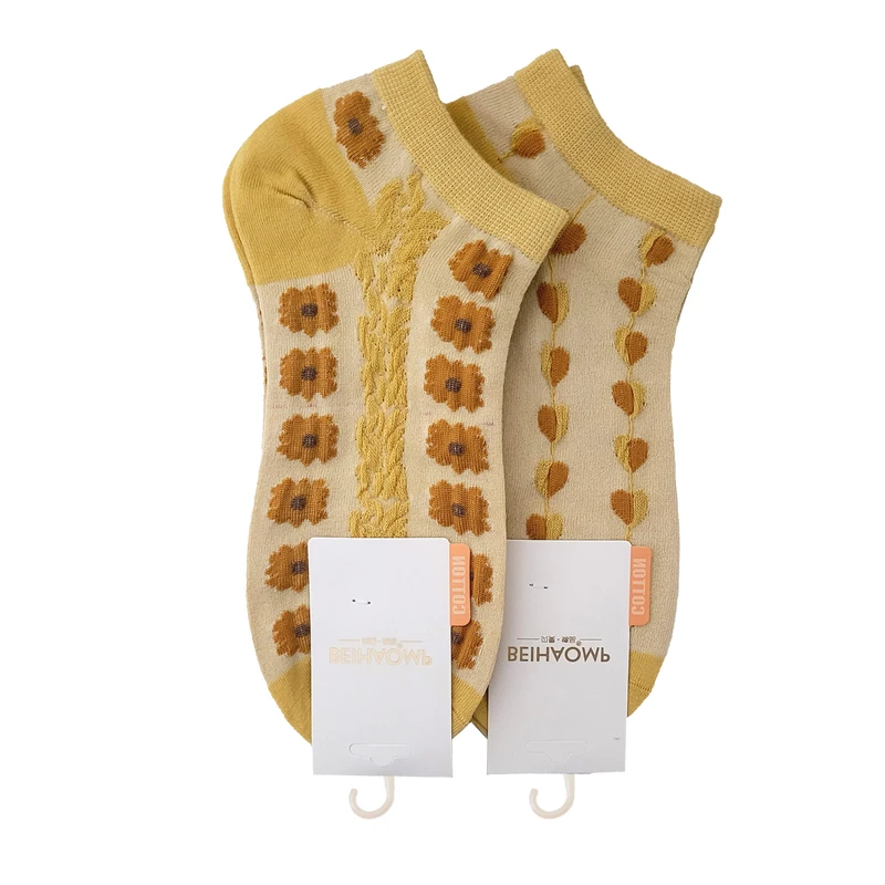 جوراب ساق کوتاه زنانه مدل برجسته کد 1101266 - بسته 2 عددی