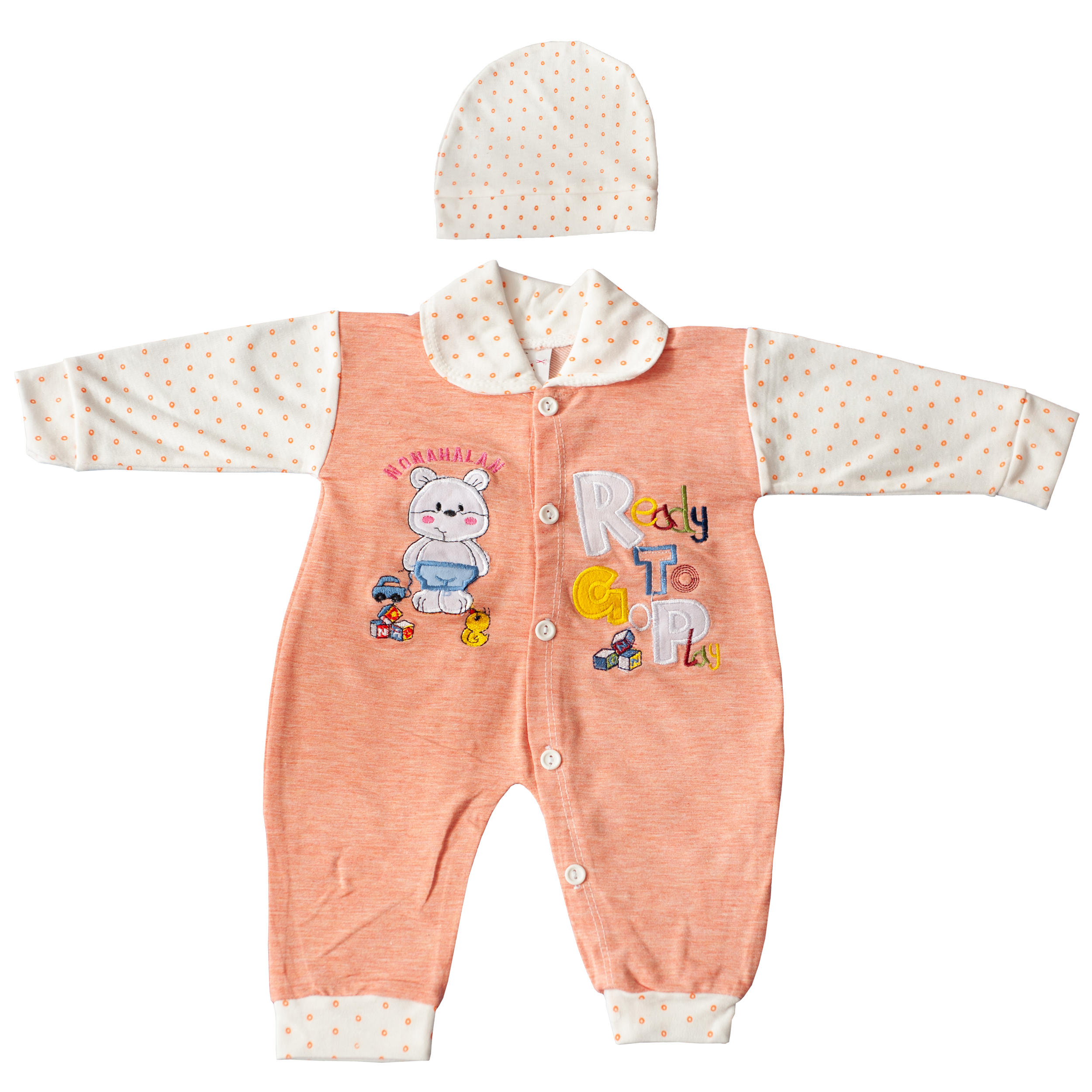 ست سرهمی و کلاه نوزادی مدل D40